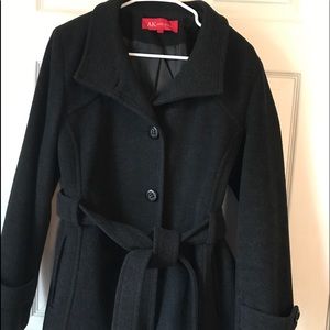 Ann Klein women’s L black wool pea coat